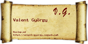 Valent György névjegykártya